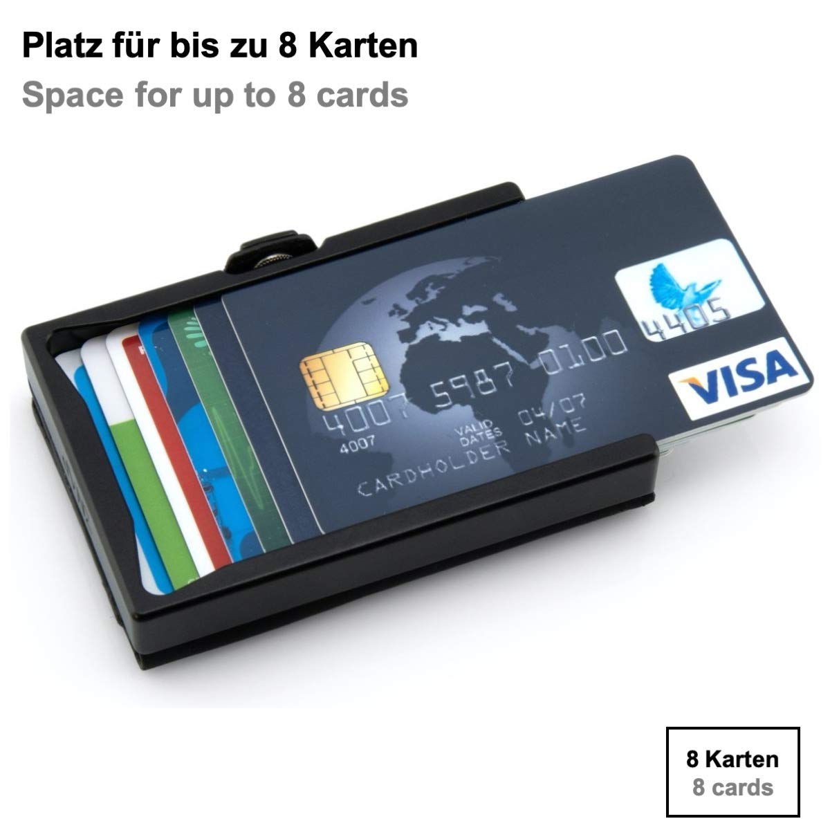 ZNAP Slim Wallet Glattleder Black 8er
