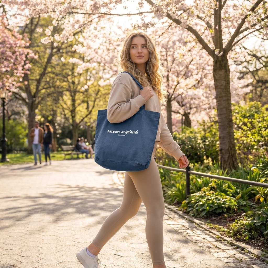 Tasche, Canvas-Tasche, Blau, Schultertasche, Casual-Outfit