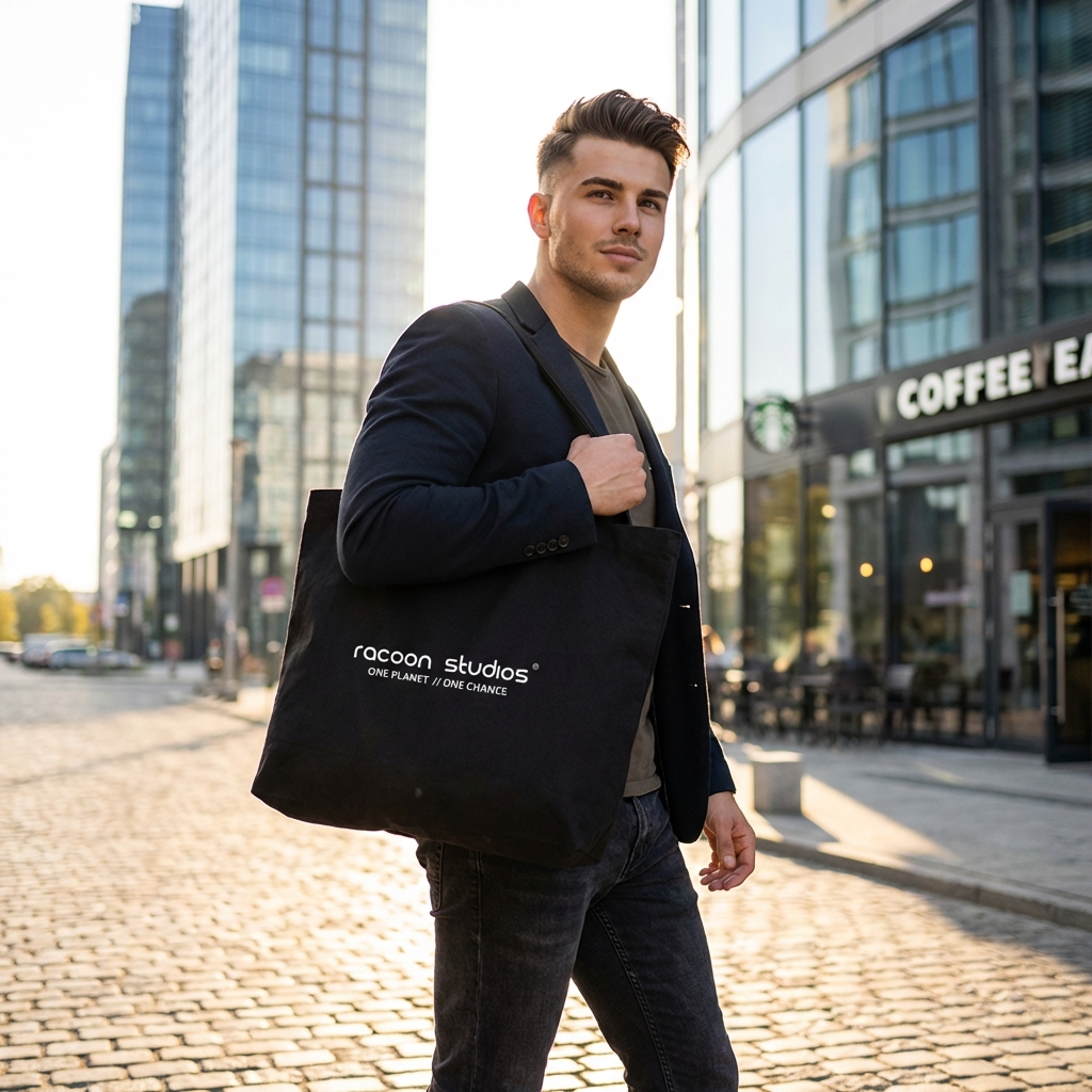 racoon cotton bag