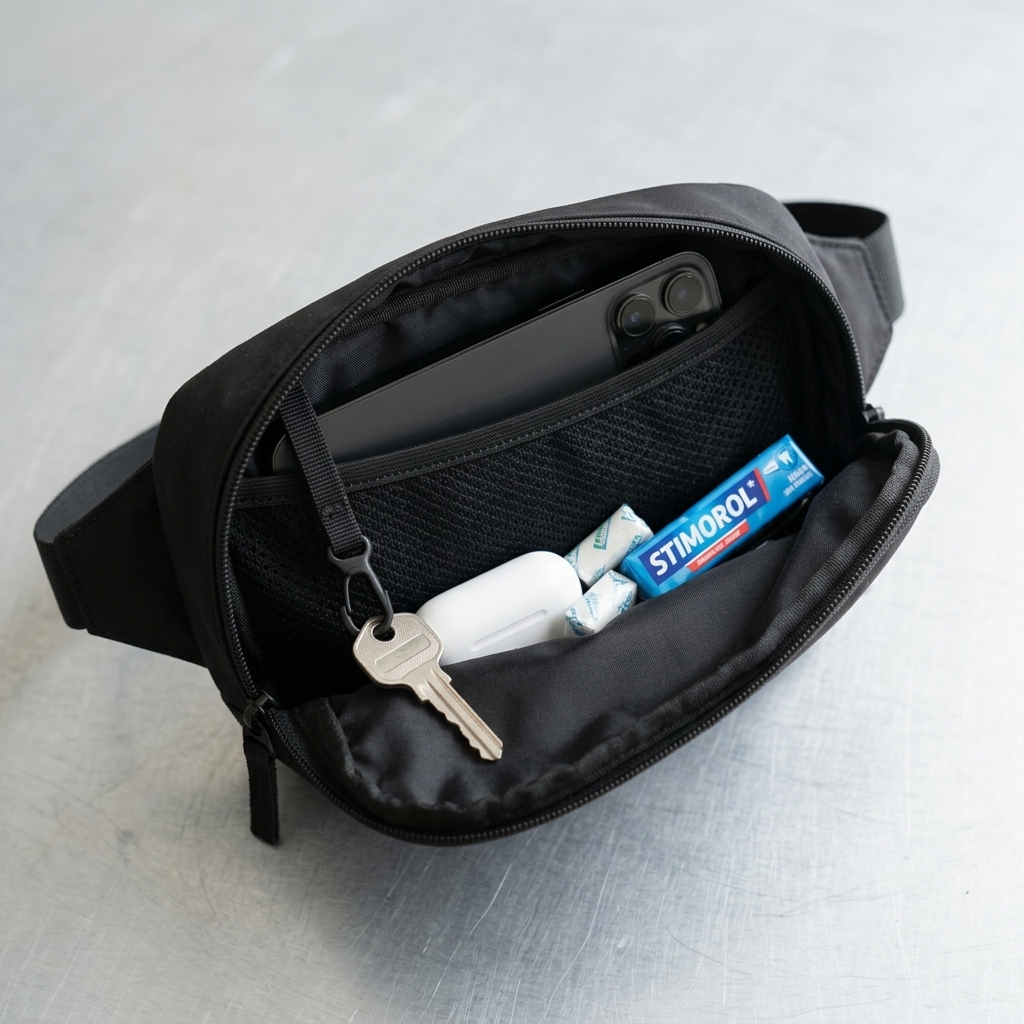 Gürteltasche, Mini-Tasche, Reißverschluss, Schlüssel, Medikamentenbox, Kulturtasche, Gürteltasche, Hauptfach, Reißverschluss, Alltagsgegenstand