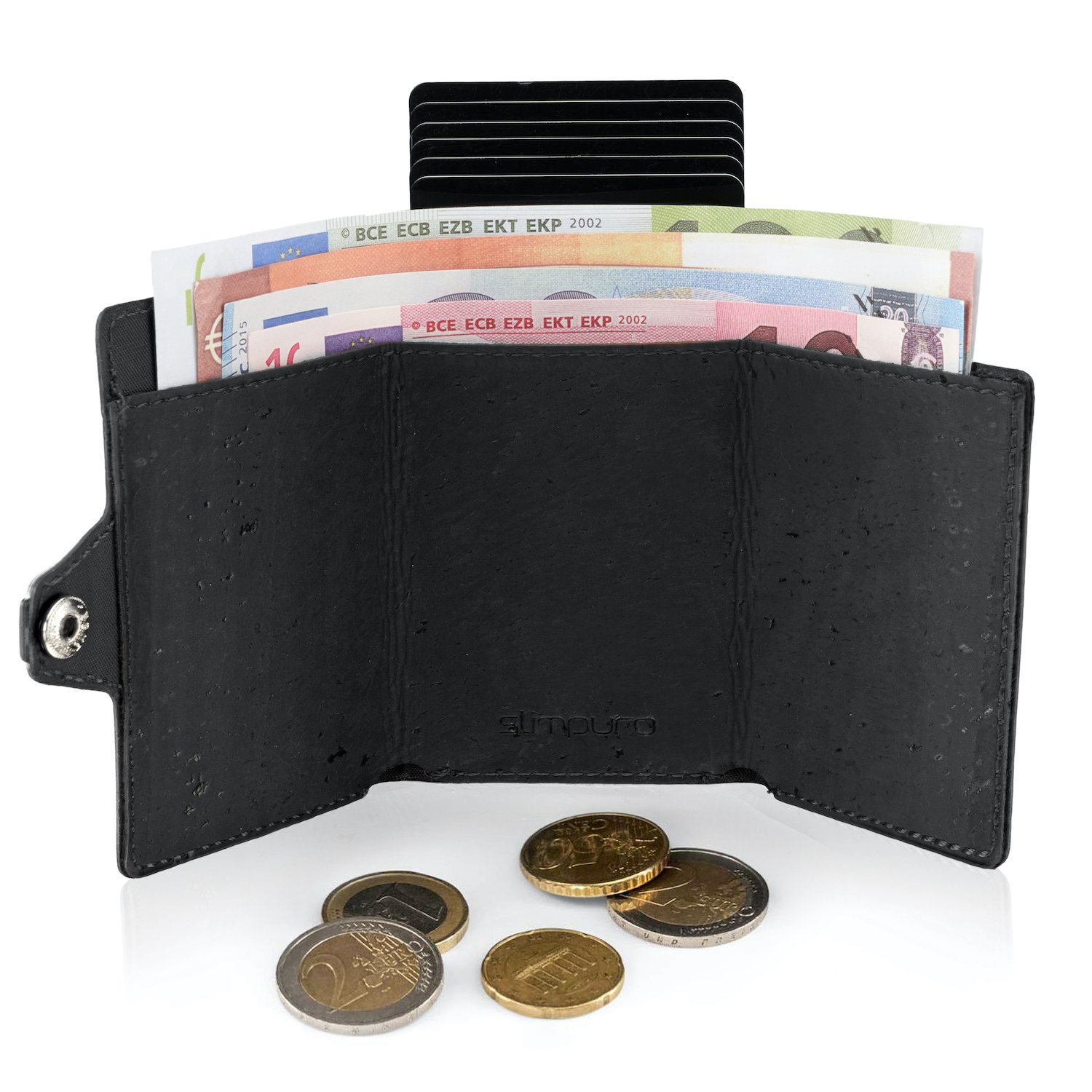 ZNAP Slim Wallet Kork Black 12er