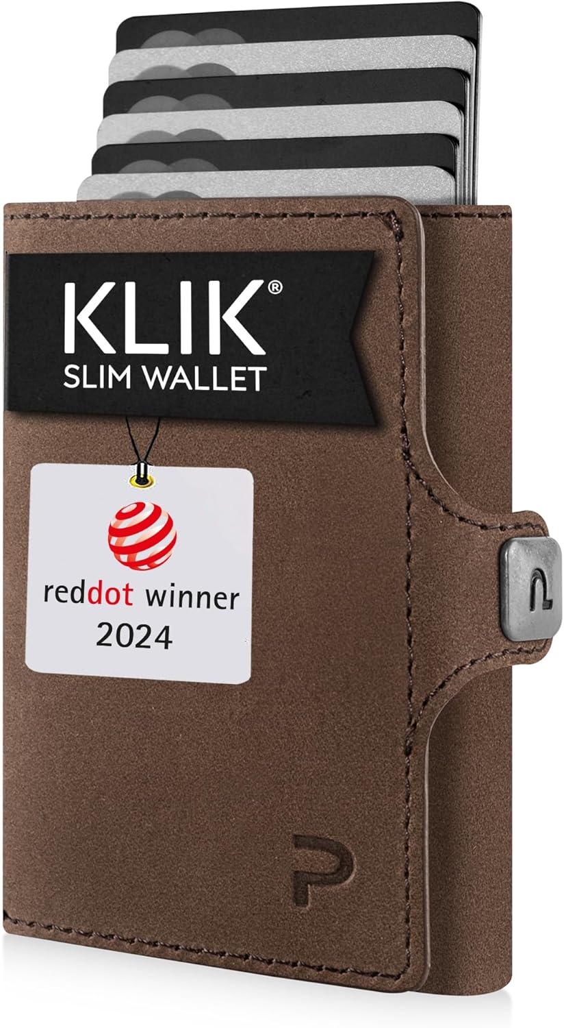 Zubehor, Visitenkarte, Papier, Text, Slim wallet, Card holder, Brown leather, Metal toggle, Multi-card, Slim wallet, Leder, Braun, Kartenhalter, Metallklammer, slim wallet, card holder, brown leather, metal clasp, compact wallet